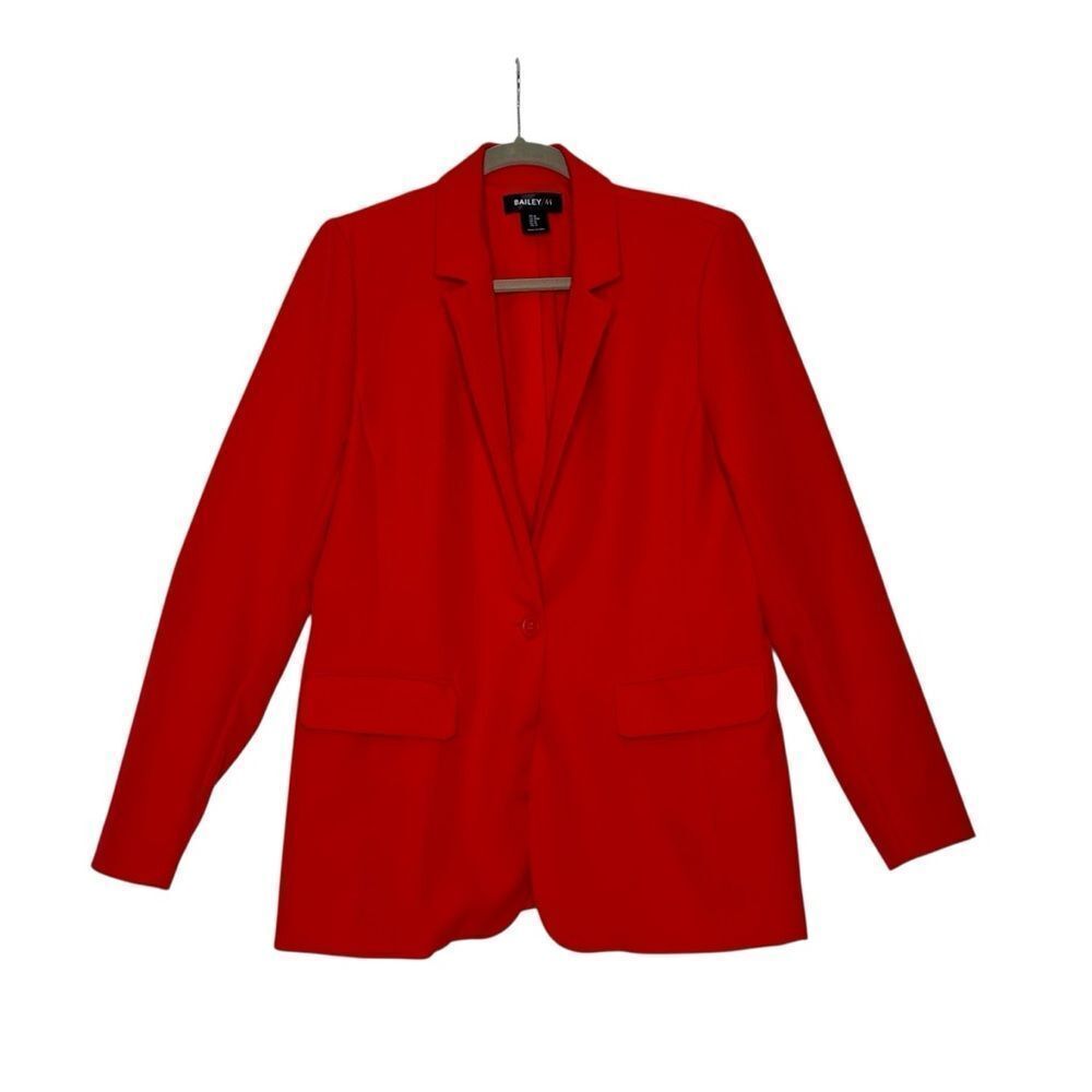 Bailey 44 Red Neoprene One Button Stretch Blazer | M